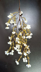 Ramură artificială cu flori de câmp albe  –  95cm